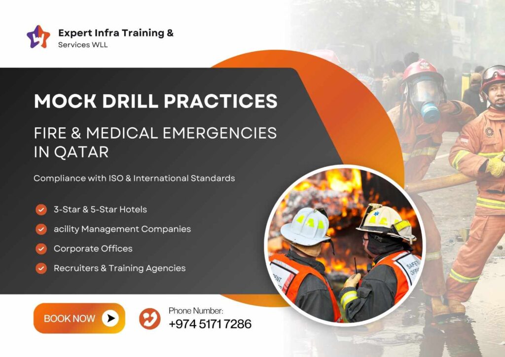 fire and medical emergency mock drills in Qatar