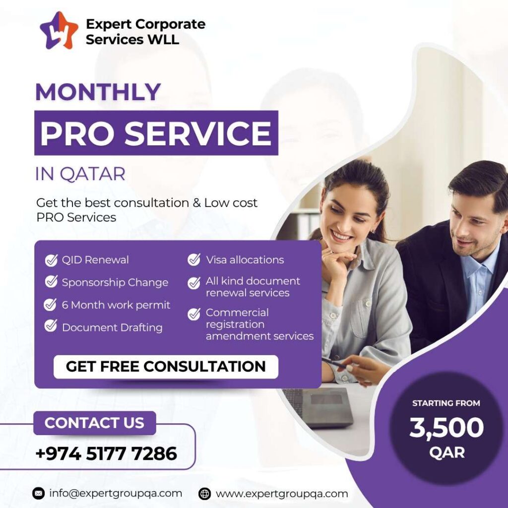 Monthly PRO Services in Qatar